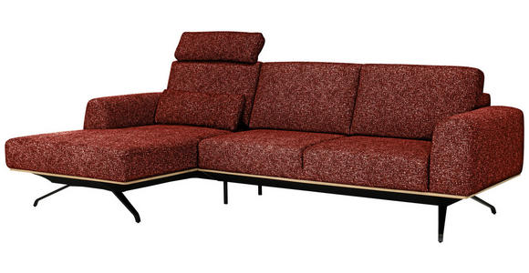 ECKSOFA in Struktur Rostfarben  - Rostfarben/Schwarz, Design, Textil/Metall (157/262cm) - Novel