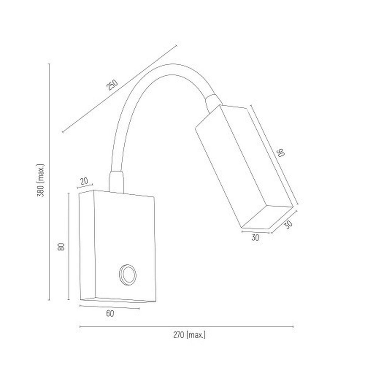 WANDLEUCHTE Argon Rockstar 38/27/6 cm   - Goldfarben, Design, Metall (38/27/6cm)