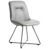 STUHL  in Edelstahl Lederlook (vegan) Metall, Textil  - Hellgrau/Schwarz, Basics, Textil/Metall (51/89/61cm) - Celina Home