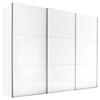 SCHWEBETÜRENSCHRANK 280/222/68 cm 3-türig Weiß, Alufarben, Weiß Hochglanz  - Weiß Hochglanz/Alufarben, MODERN, Holzwerkstoff/Metall (280/222/68cm) - Moderano