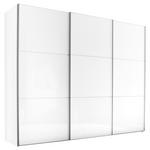 SCHWEBETÜRENSCHRANK 280/222/68 cm 3-türig Weiß, Weiß Hochglanz  - Weiß Hochglanz/Alufarben, MODERN, Holzwerkstoff/Metall (280/222/68cm) - Moderano