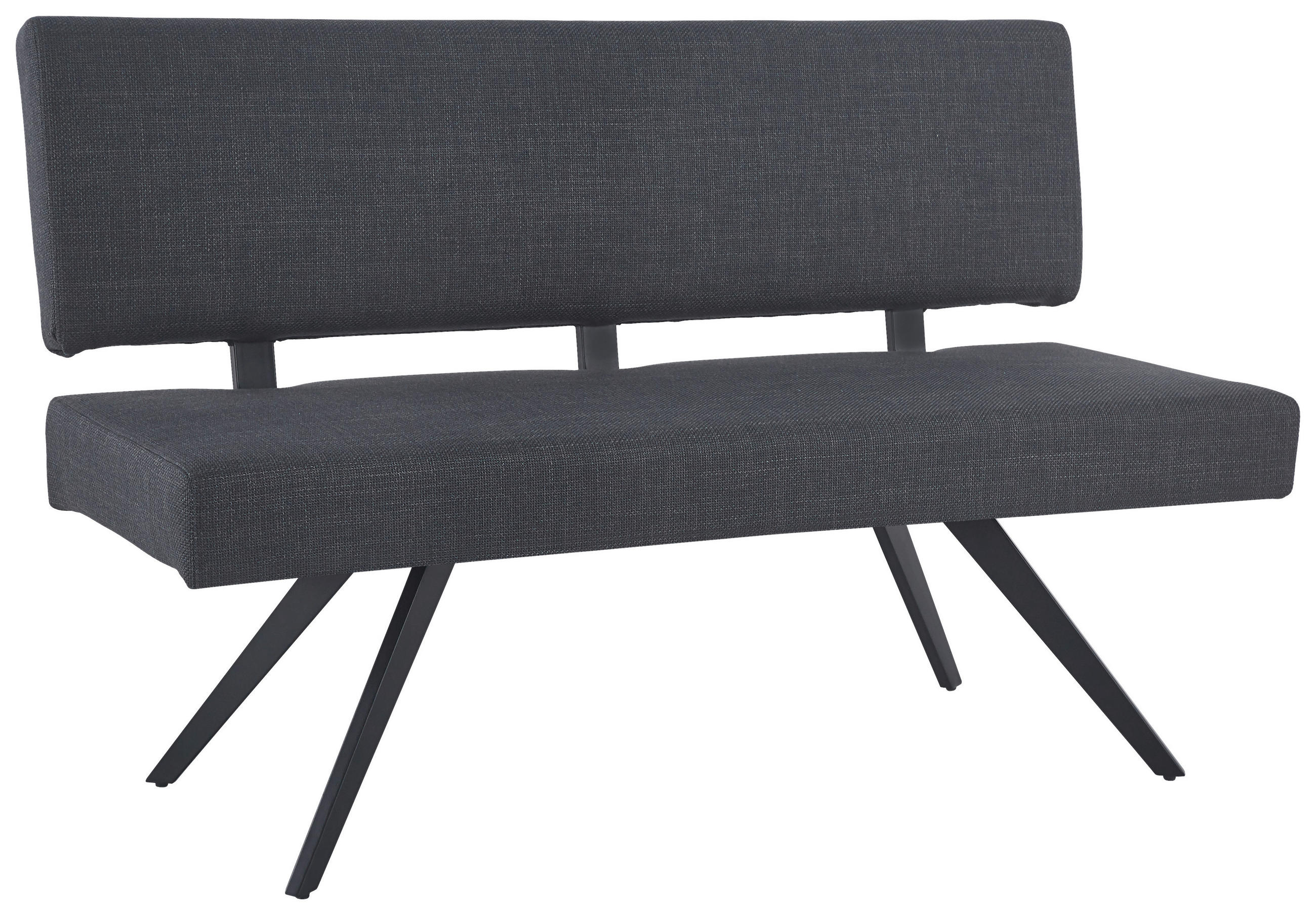 SITZBANK in Metall, Textil Dunkelgrau  - Dunkelgrau/Schwarz, KONVENTIONELL, Textil/Metall (140/90/62cm) - MID.YOU