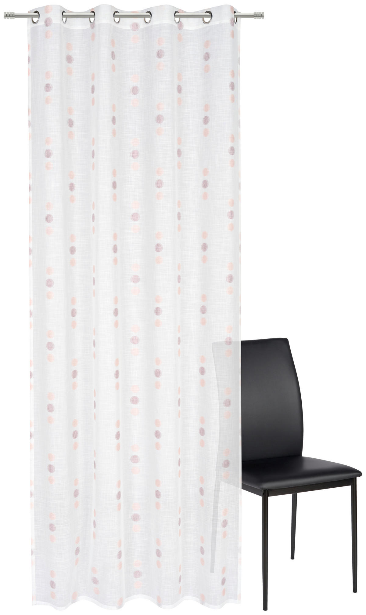 ZAVJESA S RINGOVIMA ljubičasta, višebojno, prirodne boje, bijela 140/280 cm   - bijela/višebojno, Lifestyle, tekstil (140/280cm) - Esposa