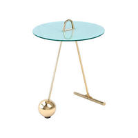BEISTELLTISCH Weiß, Goldfarben rund  - Goldfarben/Weiß, Basics, Glas/Metall (46/60cm) - Kayoom