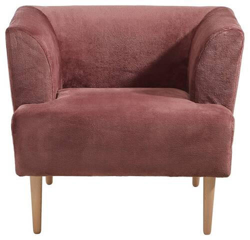 SESSEL Plüsch Rosa - Buchefarben/Rosa, Design, Holz/Textil (85/71/80cm) - Hom`in