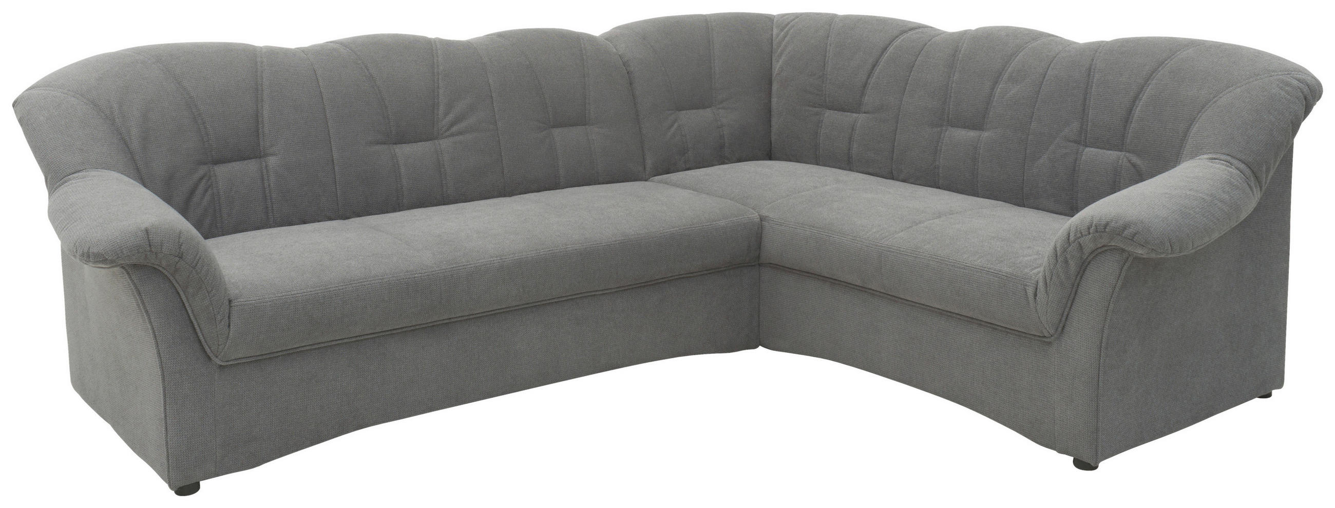 ECKSOFA Dunkelgrau Mikrofaser  - Dunkelgrau/Schwarz, KONVENTIONELL, Kunststoff/Textil (243/192cm) - MID.YOU
