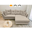 ECKSOFA Beige Feincord  - Beige/Buchefarben, KONVENTIONELL, Holz/Textil (211/154cm) - Carryhome