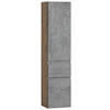 HOCHSCHRANK 40/180/35 cm  - Eiche Wotan/Hellgrau, Modern, Holzwerkstoff (40/180/35cm) - Held