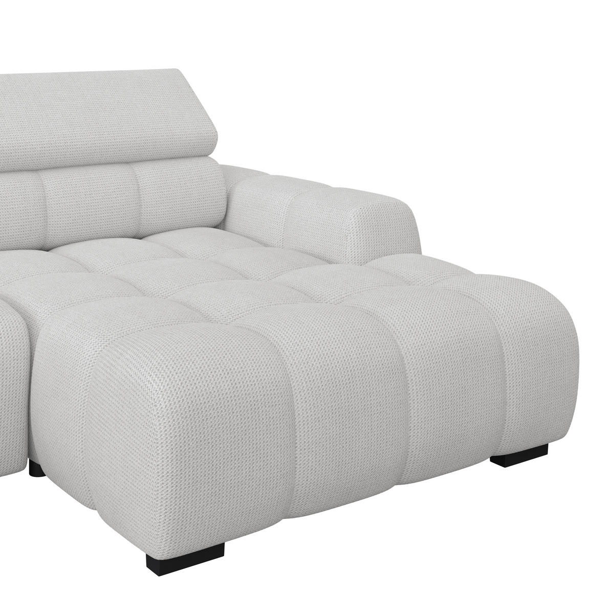 ECKSOFA Greige Webstoff  - Greige/Schwarz, Trend, Kunststoff/Textil (285/168cm) - Livetastic