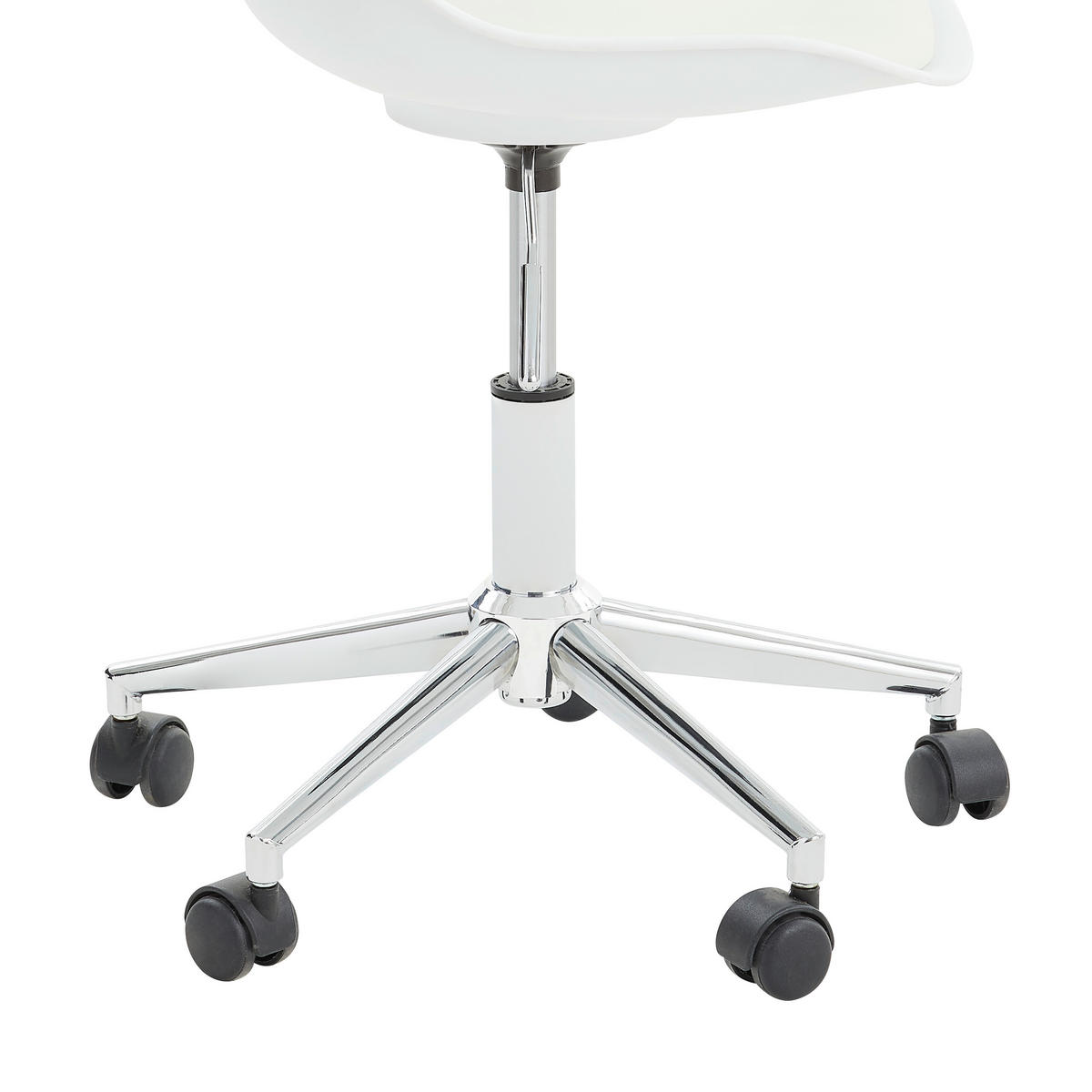 MLADINSKI VRTLJIVI STOL kovina, umetna masa, tekstil bela  - barve kroma/bela, Basics, kovina/umetna masa (57,5/82-92/47cm) - Carryhome