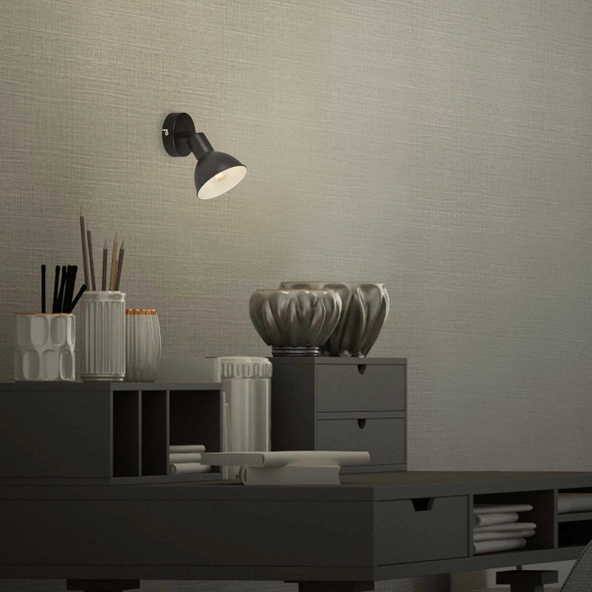 BODOVÉ LED SVĚTLO, 9/11 cm  - černá, Design, kov (9/11cm)