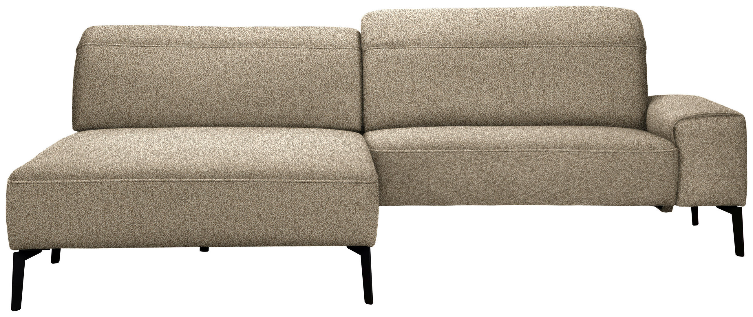 ECKSOFA in Mikrofaser Beige  - Beige/Schwarz, Design, Textil/Metall (203/266cm) - Johann Jakob