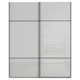 SCHWEBETÜRENSCHRANK 162/223/68 cm 2-türig Grau  - Schwarz/Grau, KONVENTIONELL, Glas/Holzwerkstoff (162/223/68cm) - Novel