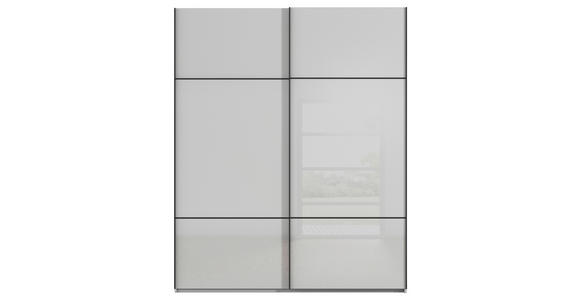 SCHWEBETÜRENSCHRANK 162/223/68 cm 2-türig Grau - Schwarz/Grau, KONVENTIONELL, Glas/Holzwerkstoff (162/223/68cm) - Novel