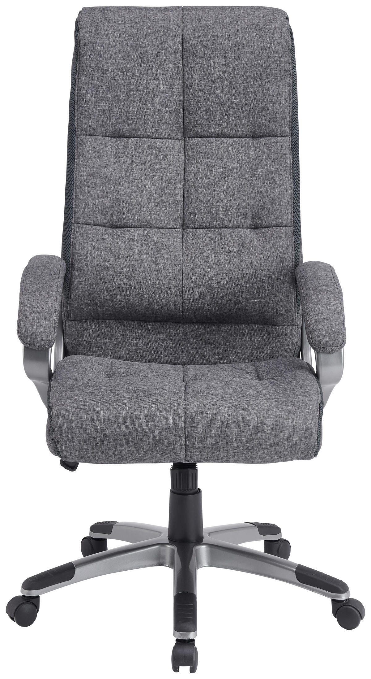 DIREKTORSKI STOL kovina, umetna masa, tekstil siva, temno siva  - temno siva/siva, Konvencionalno, kovina/umetna masa (66/122-132/78cm) - Xora