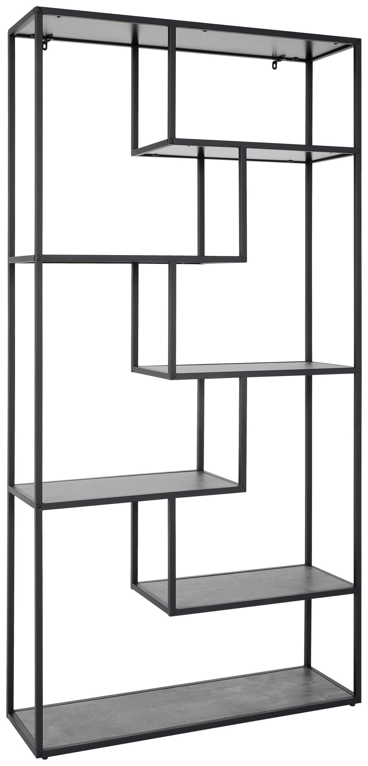 REGAL Grau, Schwarz  - Schwarz/Grau, Design, Holzwerkstoff/Metall (100/200/32cm) - MID.YOU