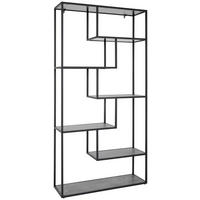 REGAL Grau, Schwarz  - Schwarz/Grau, Design, Holzwerkstoff/Metall (100/200/32cm) - MID.YOU