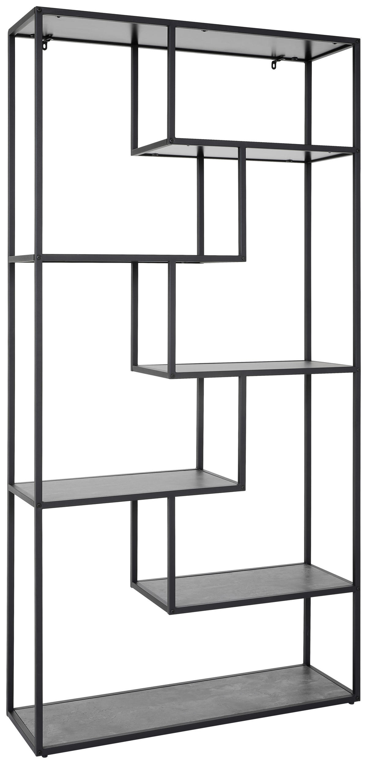 REGAL Grau, Schwarz  - Schwarz/Grau, Design, Holzwerkstoff/Metall (100/200/32cm) - MID.YOU