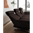 ECKSOFA  in Flachgewebe Braun  279-327/176-217 cm  - Schwarz/Braun, Design, Textil/Metall (279-327/176-217cm) - Dieter Knoll