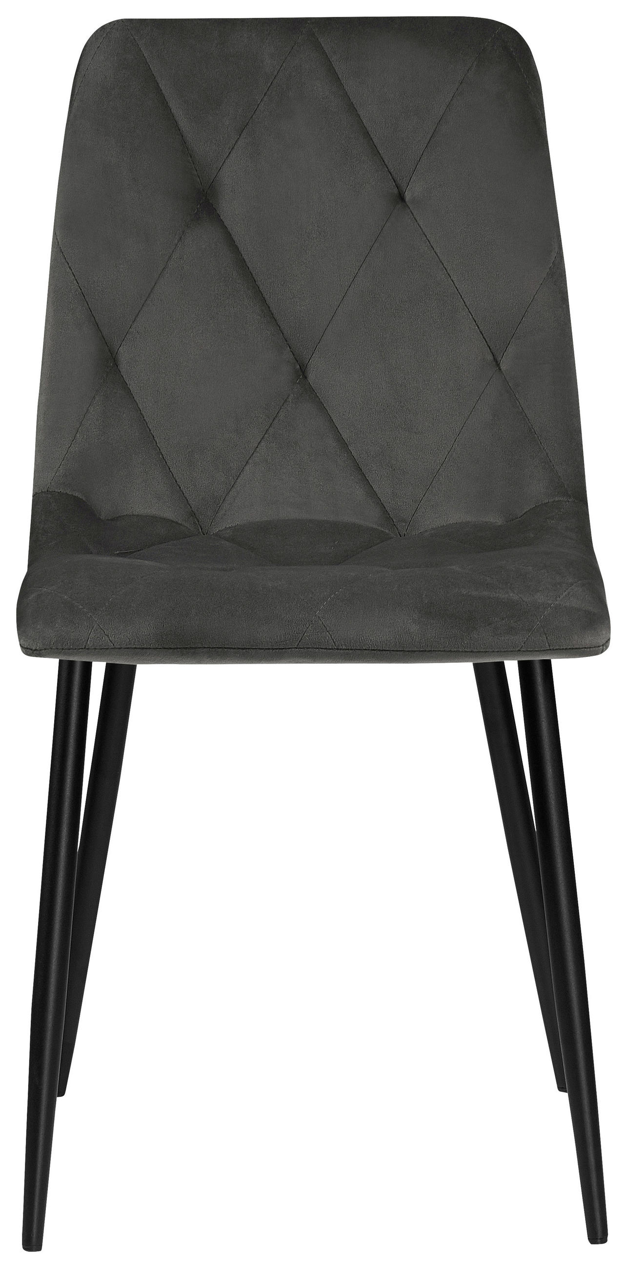 STUHL  in Eisen Samt Metall, Textil  - Dunkelgrau/Schwarz, Design, Textil/Metall (43/84/56cm) - Carryhome