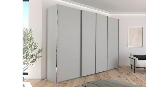 SCHWEBETÜRENSCHRANK 316/235/68 cm 4-türig Grau  - Chromfarben/Grau, Design, Holzwerkstoff/Metall (316/235/68cm) - Novel