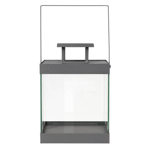 LATERNE - Grau, Design, Glas/Metall (20,5/30,5/21cm) - Blomus