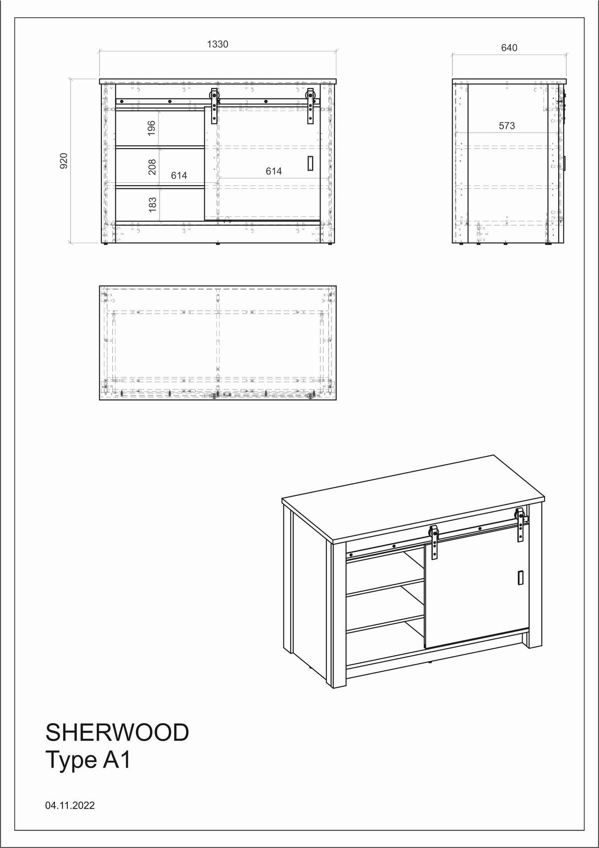 SPÜLENUNTERSCHRANK 133/93/64 cm  in Anthrazit, Weiß  - Anthrazit/Schwarz, Trend, Holzwerkstoff/Metall (133/93/64cm) - MID.YOU
