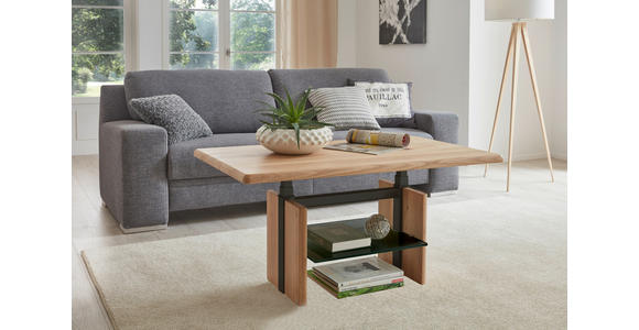 COUCHTISCH in Holz 110/65/50-69 cm  - Eichefarben/Schwarz, Trend, Holz (110/65/50-69cm) - Venda