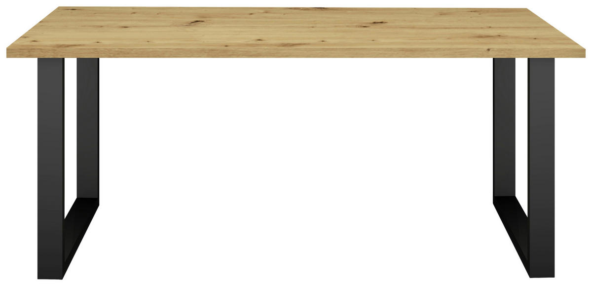 ESSTISCH in Metall, Holzwerkstoff 160/90/78 cm   - Eichefarben/Schwarz, MODERN, Holzwerkstoff/Metall (160/90/78cm) - Livetastic