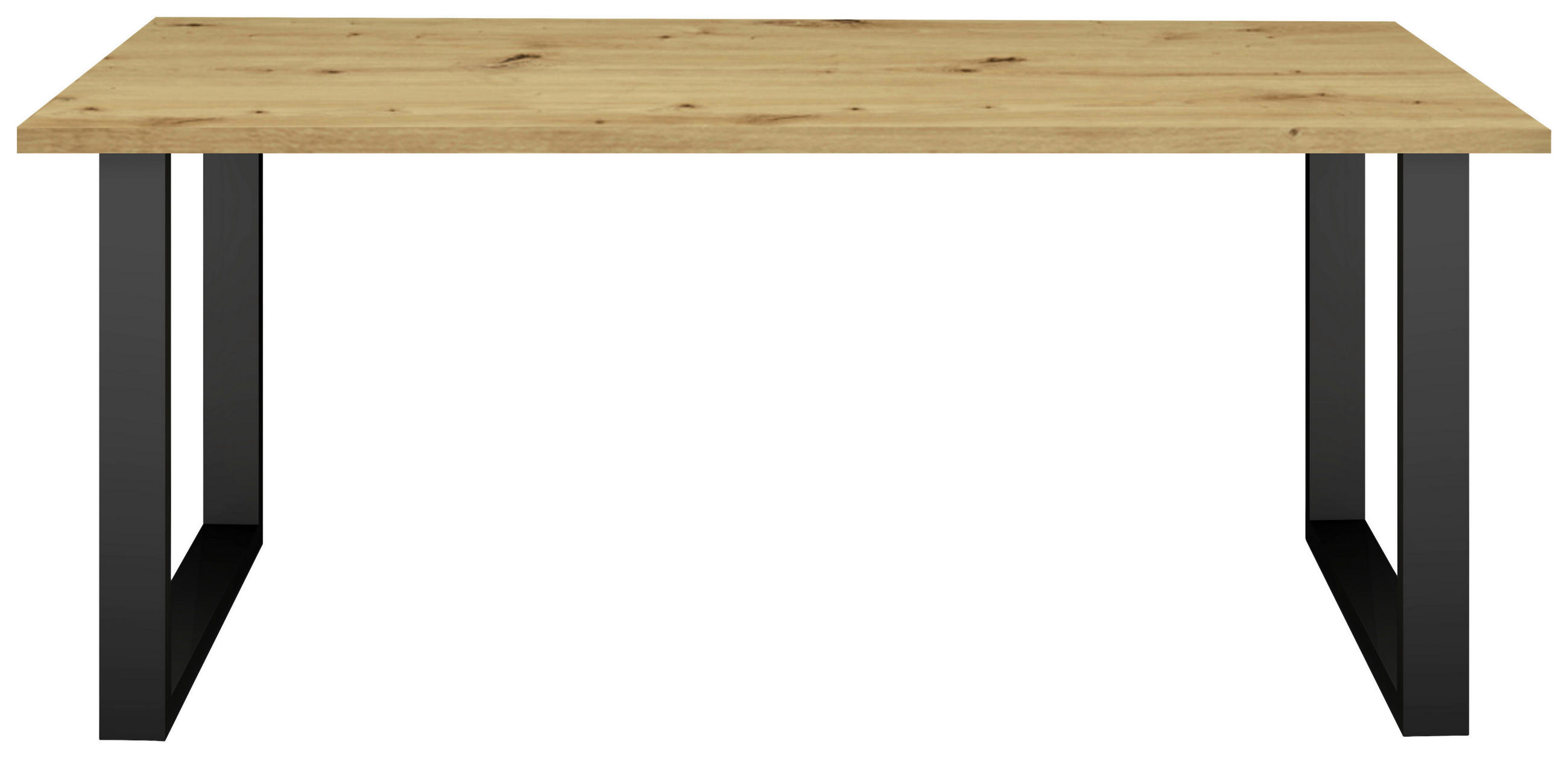 Thumbnail - Livetastic Esstisch, Schwarz, Eiche, Metall, Holzwerkstoff, rechteckig, U-Form, 90x78x160 cm, Gestellauswahl, Esszimmer,...