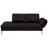 RÉCAMIERE in Echtleder Dunkelbraun  - Chromfarben/Dunkelbraun, Design, Leder/Metall (209/85-109/95-16cm) - Dieter Knoll