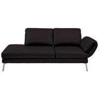 RÉCAMIERE in Echtleder Dunkelbraun  - Chromfarben/Dunkelbraun, Design, Leder/Metall (209/85-109/95-16cm) - Dieter Knoll