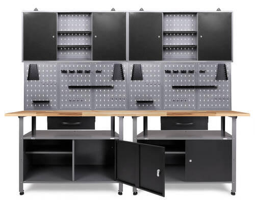 Werkbank-set Klaus Echtholz/stahl B: 240 Cm