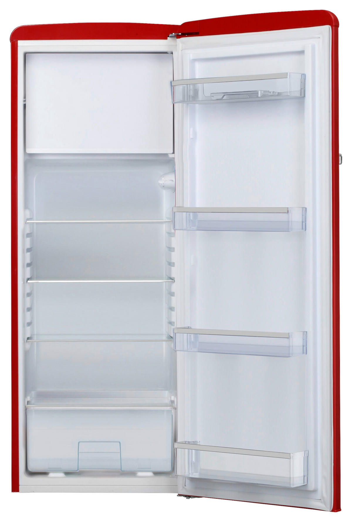 KÜHLSCHRANK 55/144/61,5 cm KSR 364 150 R  - Rot, Basics, Glas/Metall (55/144/61,5cm) - Amica