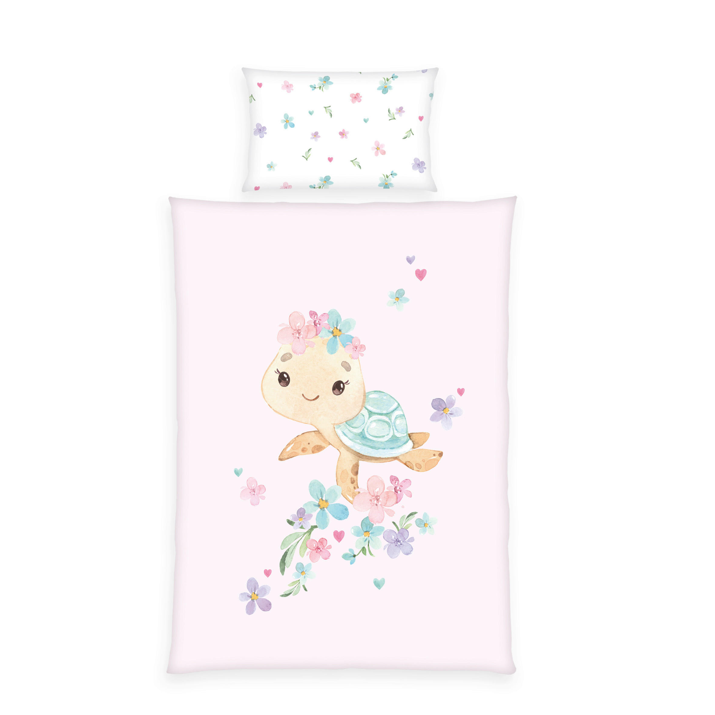 BABYBETTWÄSCHE 100/135 cm  - Pink/Weiß, Basics, Textil (100/135cm) - Herding