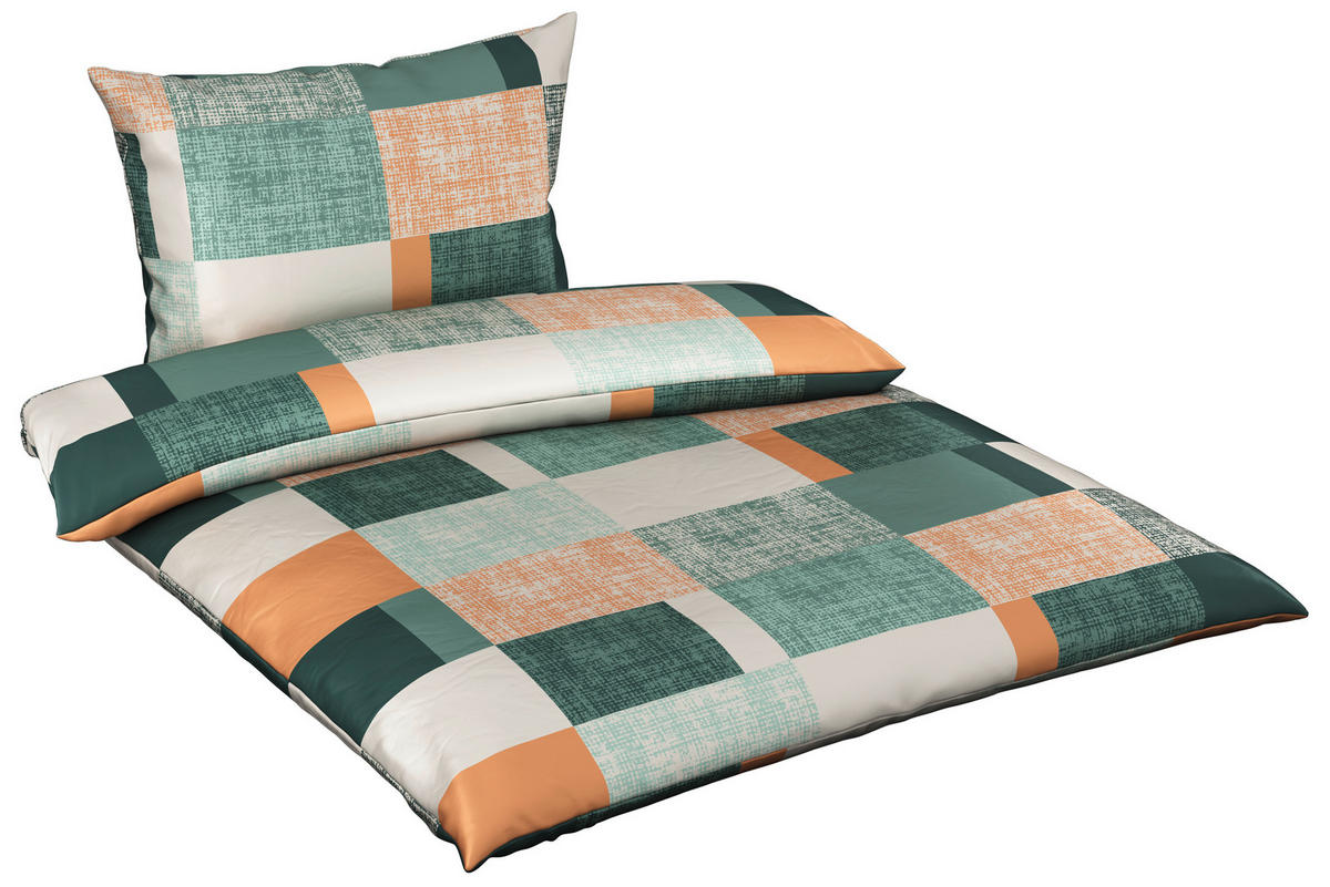 BETTWÄSCHE CUBY Satin 140/200 cm  - Grün, KONVENTIONELL, Textil (140/200cm) - Esposa