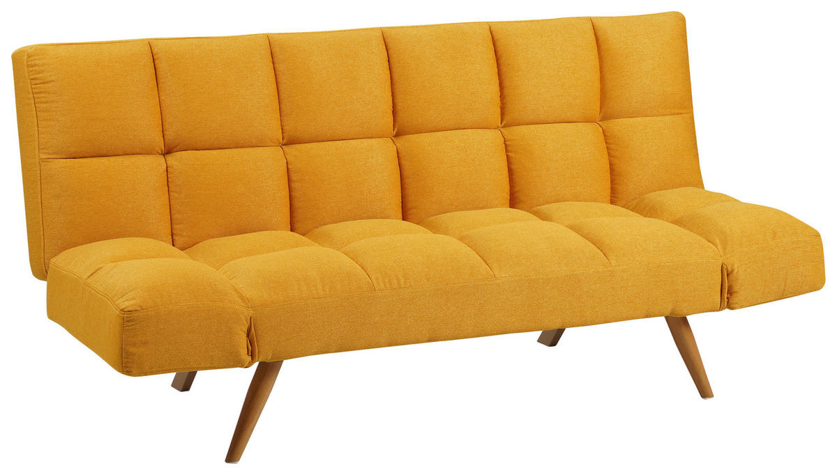 ZOFA S POSTELJNO FUNKCIJO,  rumena tekstil  - rumena/naravne barve, Design, kovina/tekstil (182/87/82cm) - Livetastic