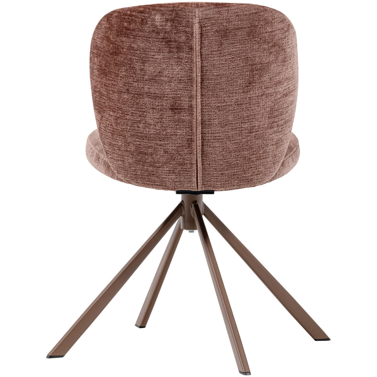 STUHL-SET 2 Stück Sitzfläche 360° drehbar Bouclé  - Braun, MODERN, Textil/Metall (58/80/65cm) - Livetastic