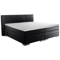 BOXSPRINGBETT 180/200 cm  in Schwarz  - Silberfarben/Schwarz, MODERN, Holzwerkstoff/Textil (180/200cm) - Livetastic