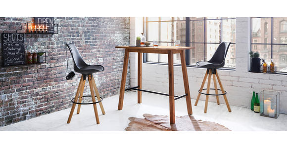 BARHOCKER in Kunststoff, Textil Schwarz, Eichefarben  - Eichefarben/Schwarz, Design, Holz/Kunststoff (48/112/56cm) - Carryhome