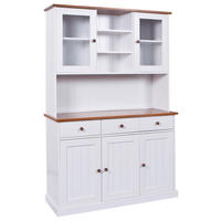 BUFFET  in massiv Kiefer Weiß  - Braun/Weiß, LIFESTYLE, Holz (131/191/45cm) - MID.YOU