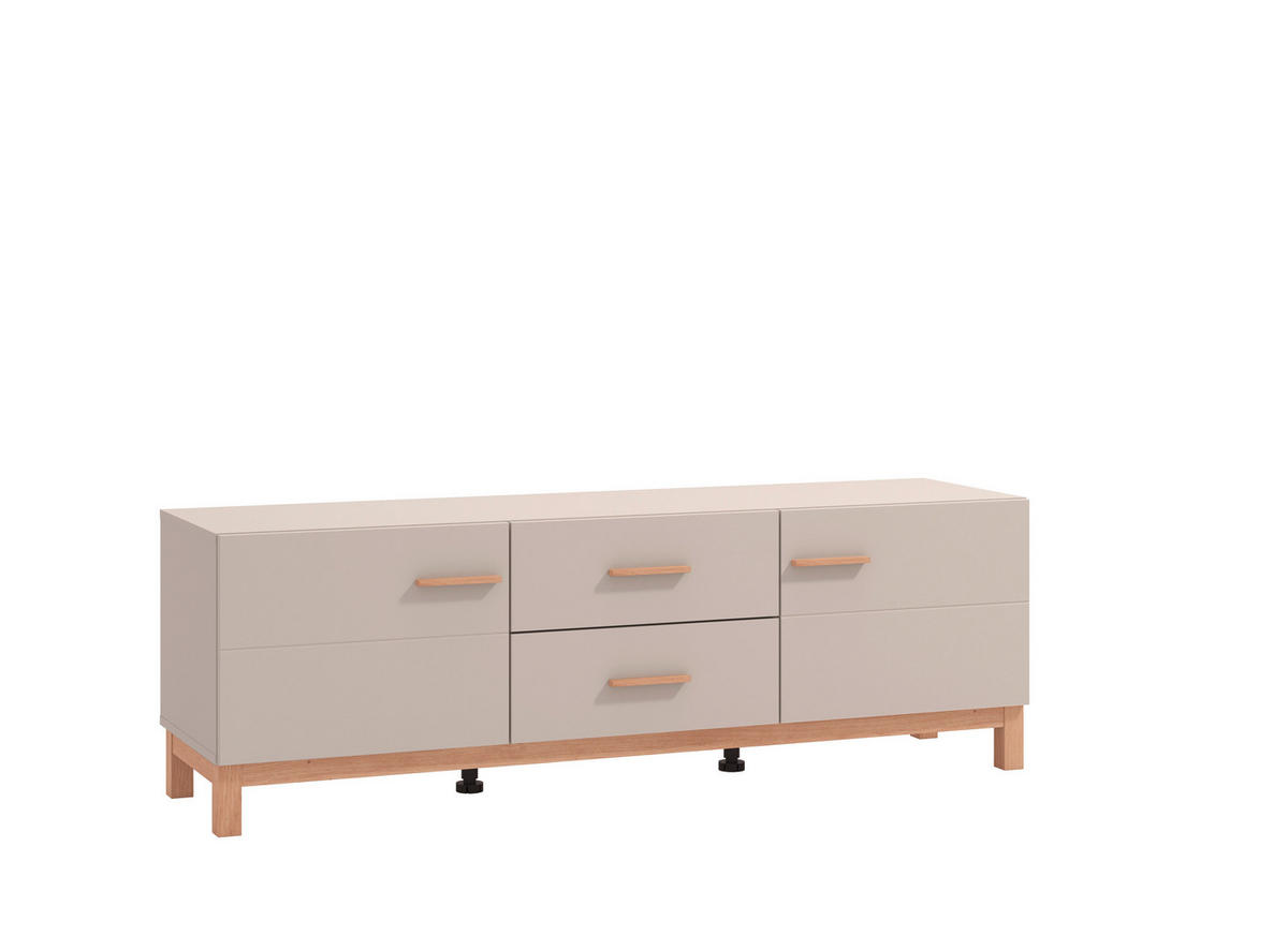 KOMODA POD TELEVIZI, kašmírová, dub artisan, 154/50,5/41,5 cm - kašmírová/dub artisan, Basics, kompozitní dřevo/plast (154/50,5/41,5cm) - Hom`in