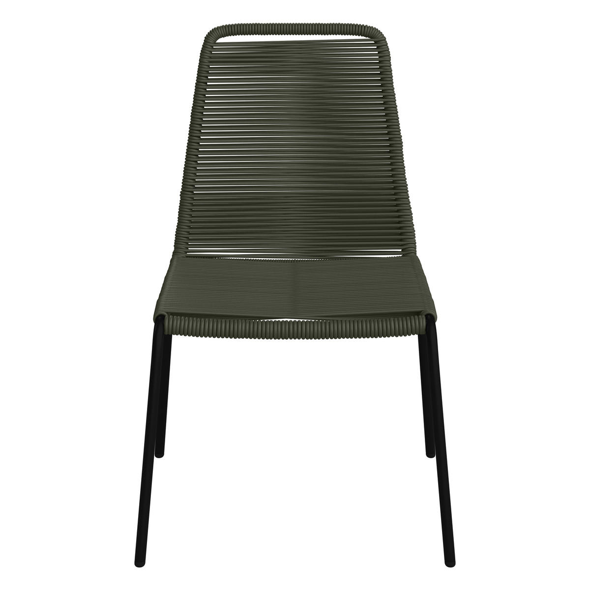 GARTENSTUHL Metall, Kunststoff Olivgrün  - Schwarz/Olivgrün, Lifestyle, Kunststoff/Metall (61/84,5/57,5cm) - Ambia Garden