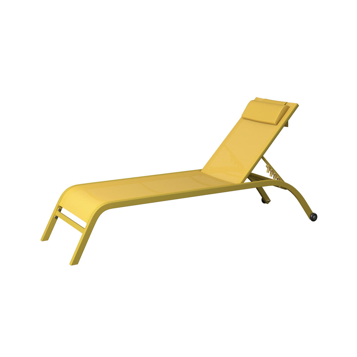 GARTENLIEGE 198/87/62 cm  - Gelb, Design, Textil/Metall (198/87/62cm) - Ambia Garden