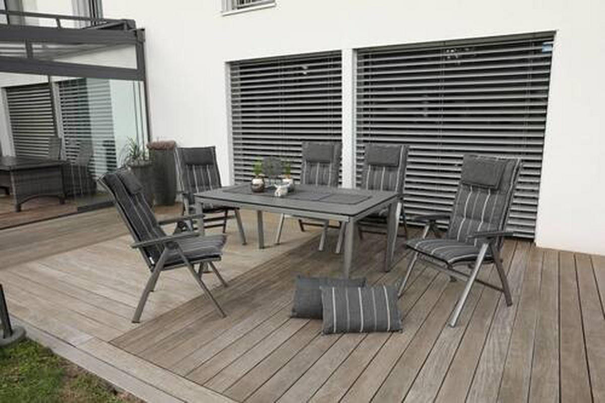 SESSELAUFLAGE Streifen  - Anthrazit/Grau, Basics, Textil (50/7/108cm)