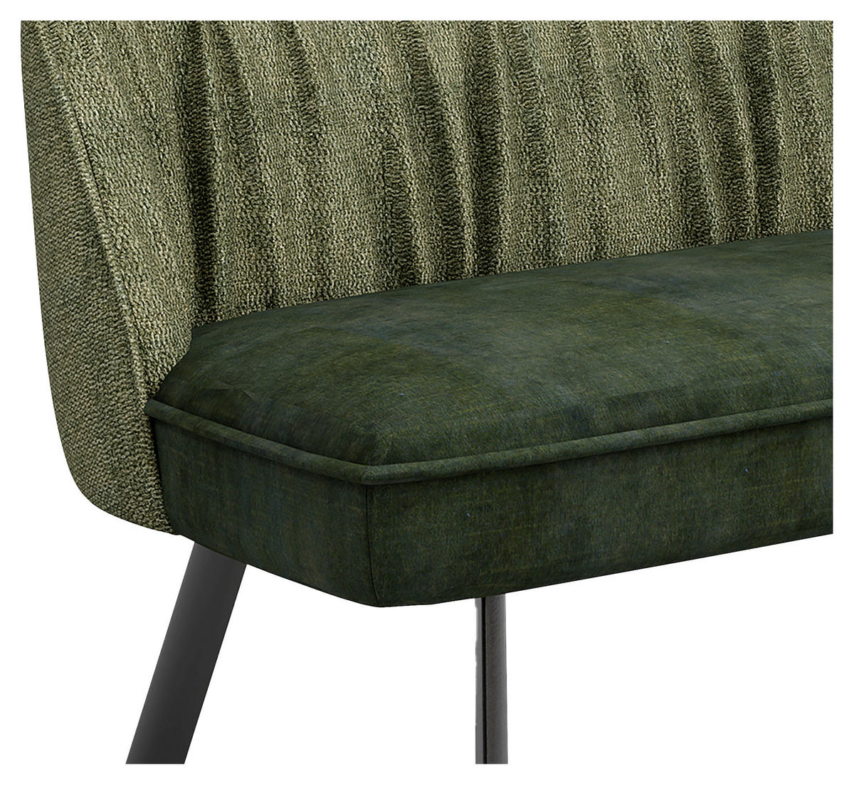SITZBANK in Metall, Textil Grün, Schwarz, Dunkelgrün  - Dunkelgrün/Schwarz, MODERN, Textil/Metall (180/63/88cm) - MID.YOU