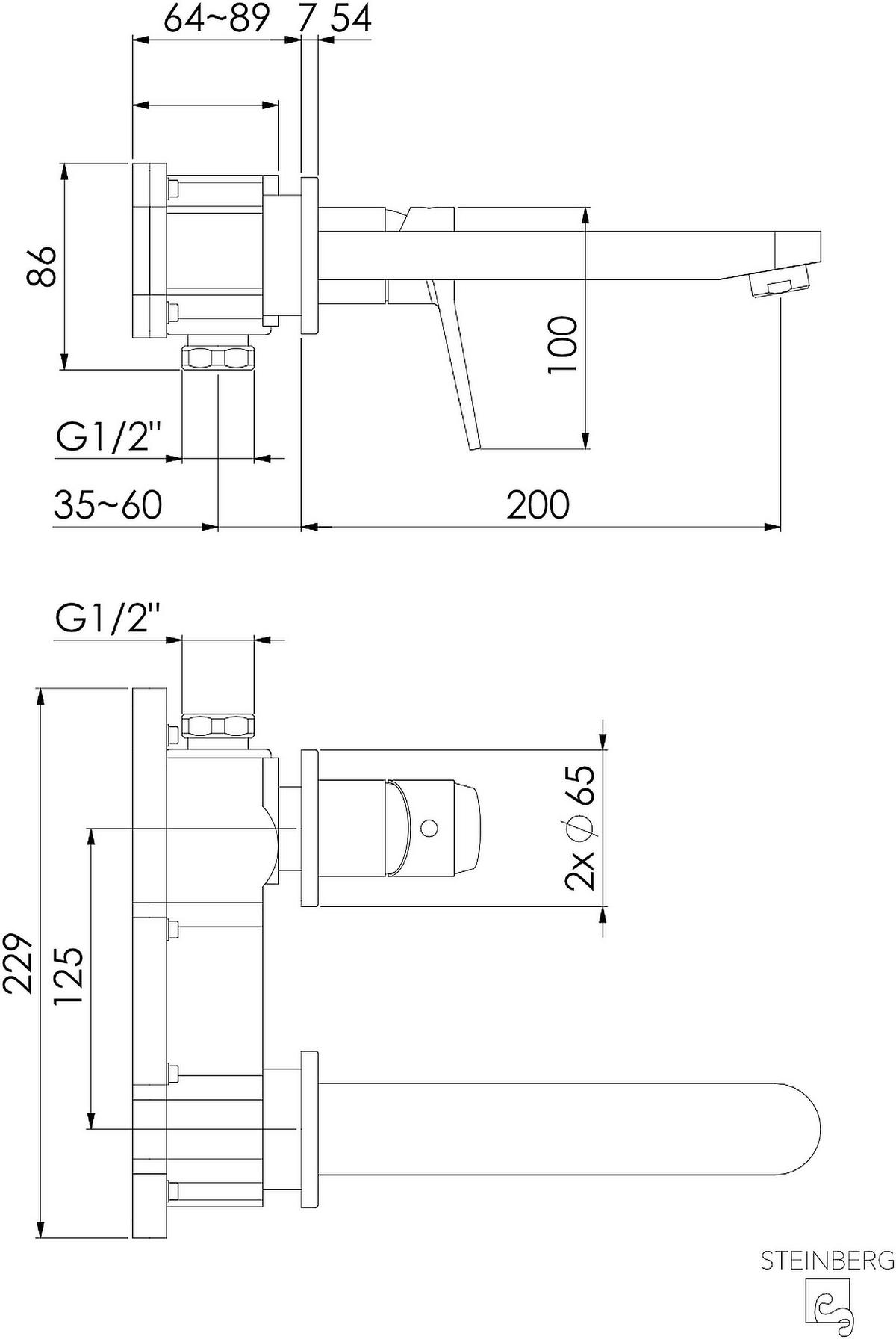 WASCHTISCHARMATUR 340 1814 3 BGM  - Dunkelgrau, MODERN, Metall (22,9/10/22cm)