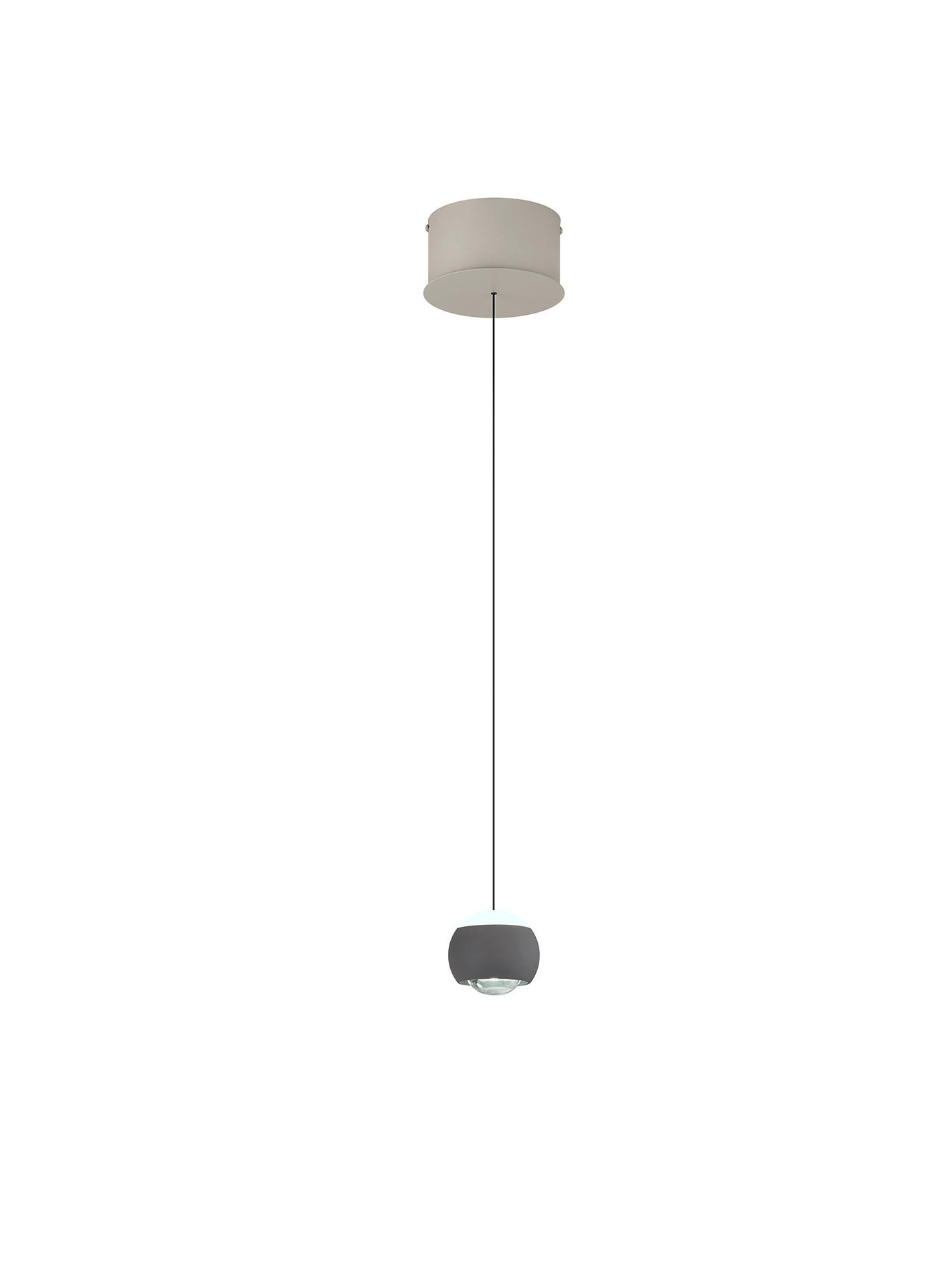 LED-PENDELLEUCHTE CANNON Musterring 15,5/200 cm   - Anthrazit/Grauweiß, KONVENTIONELL, Kunststoff/Metall (15,5/200cm) - Musterring