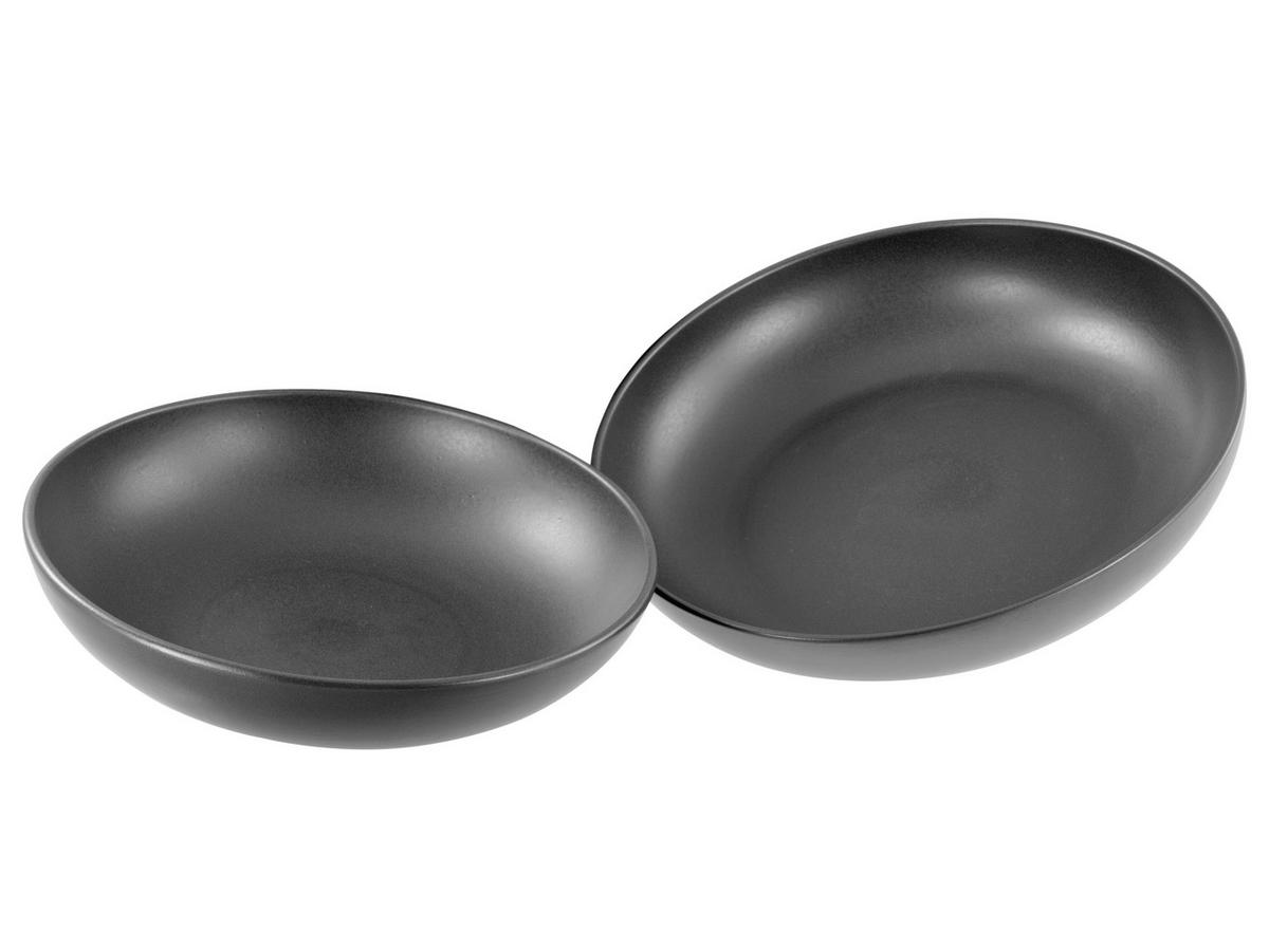 SCHÜSSELSET Uno Black 2-teilig  - Anthrazit, Basics, Keramik - Creatable
