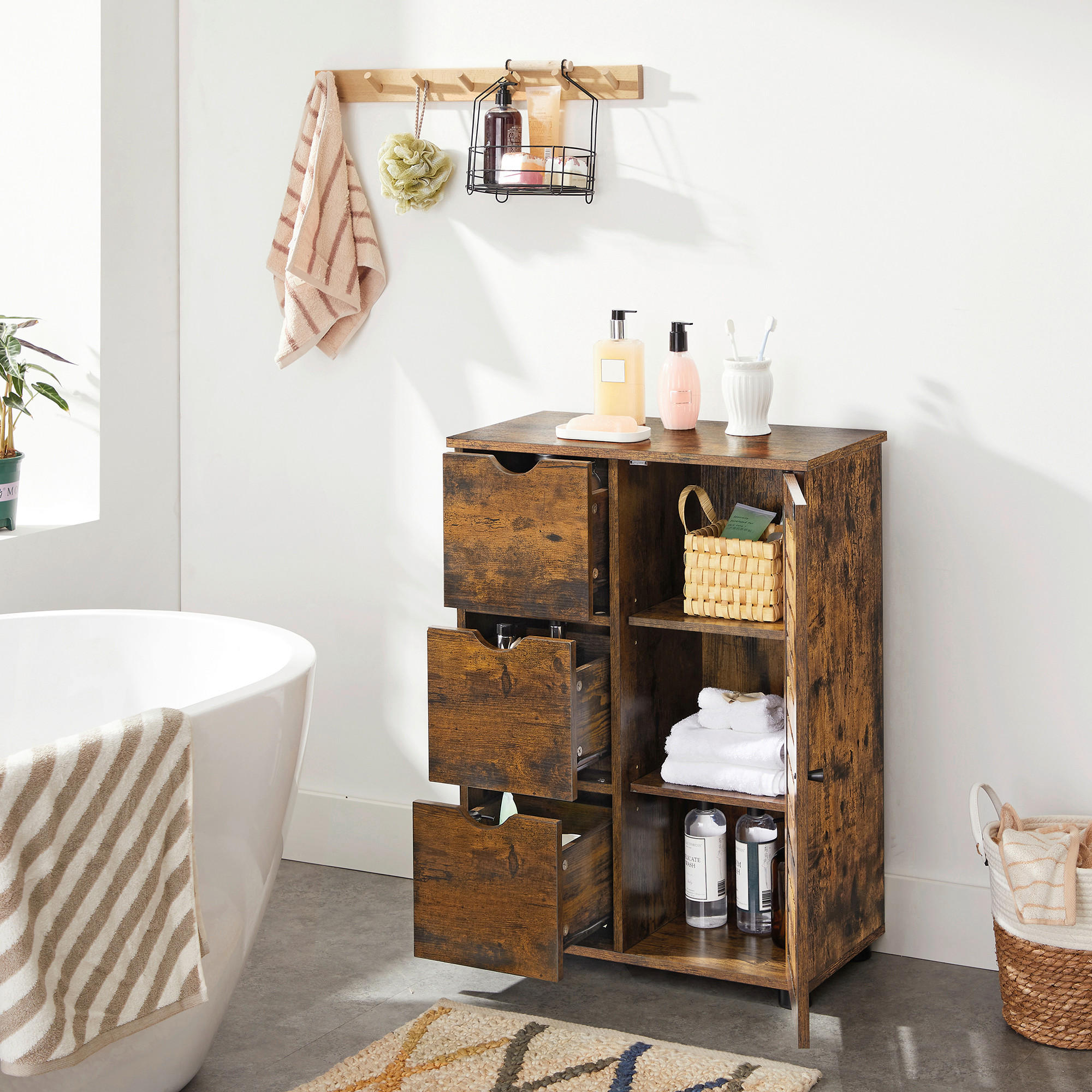 MIDISCHRANK 60/80/30 cm  - Schwarz/Braun, Trend, Holzwerkstoff/Kunststoff (60/80/30cm) - MID.YOU